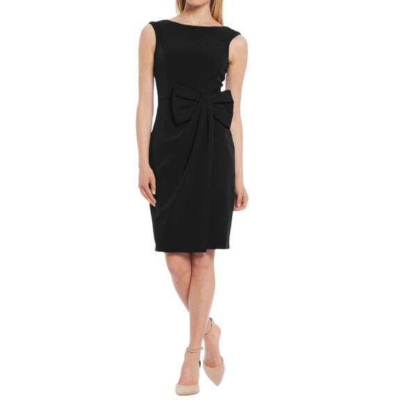 Eliza J Dresses & Skirts - Eliza J Black Sleeveless Faux Wrap Dress